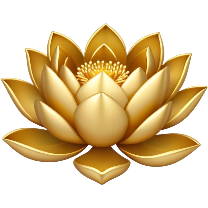 Gold lotus blossom outline emoji