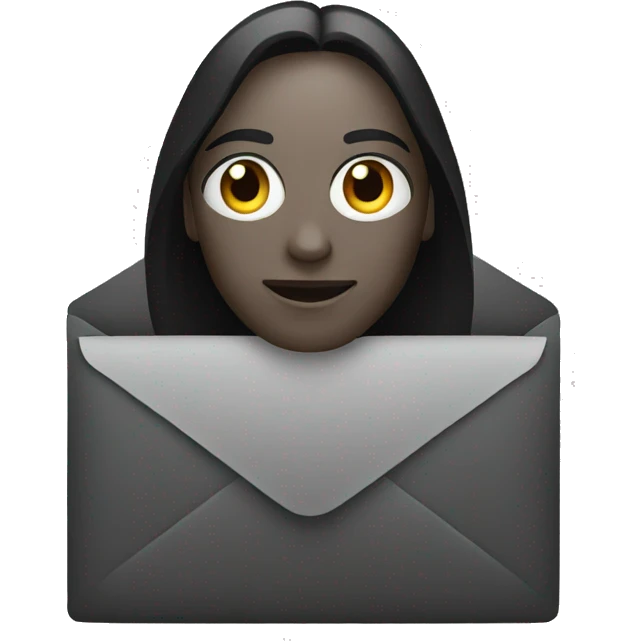 an email but black emoji