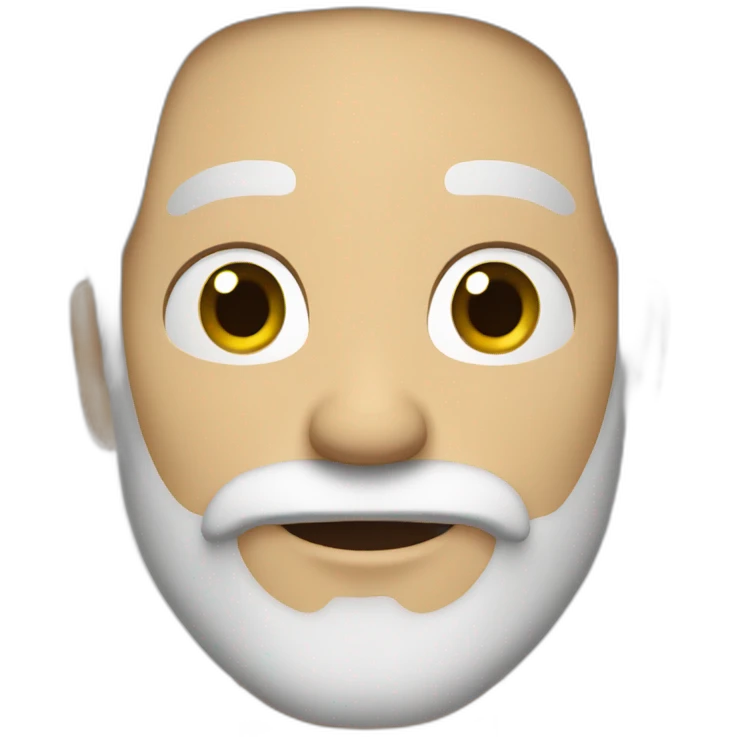 Man brown beard, long white hair emoji