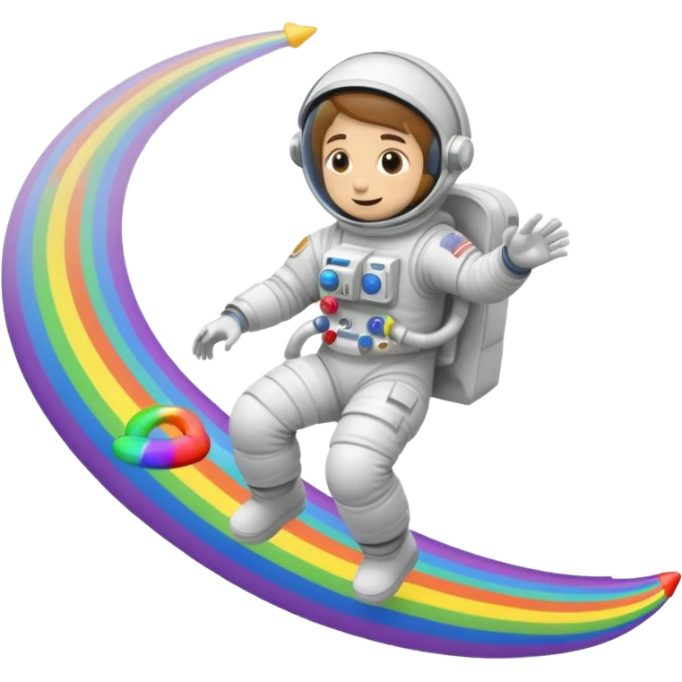 Astronaut ride rainbow trail emoji