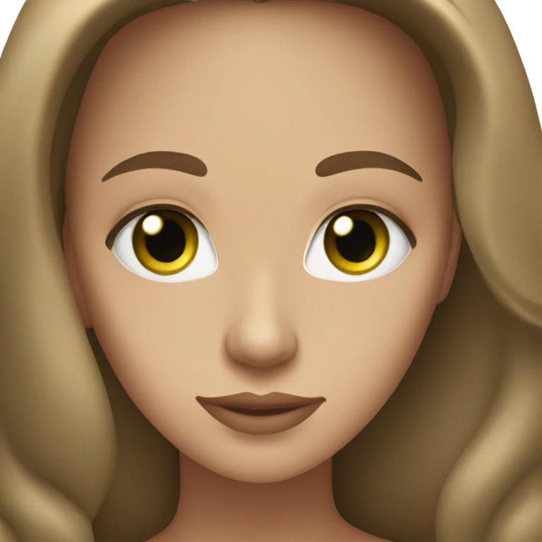 beautiful woman long brown hair green eyes beige skin emoji