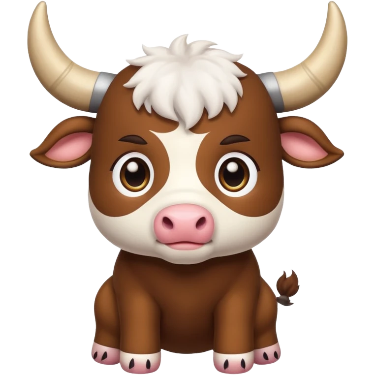 Chibi style Plush bull emoji