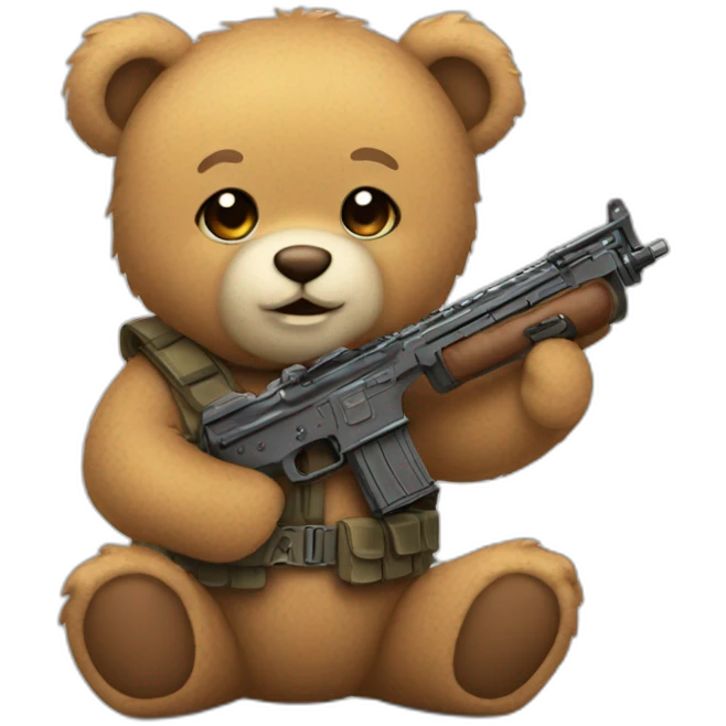 teddy bear armed open cute emoji