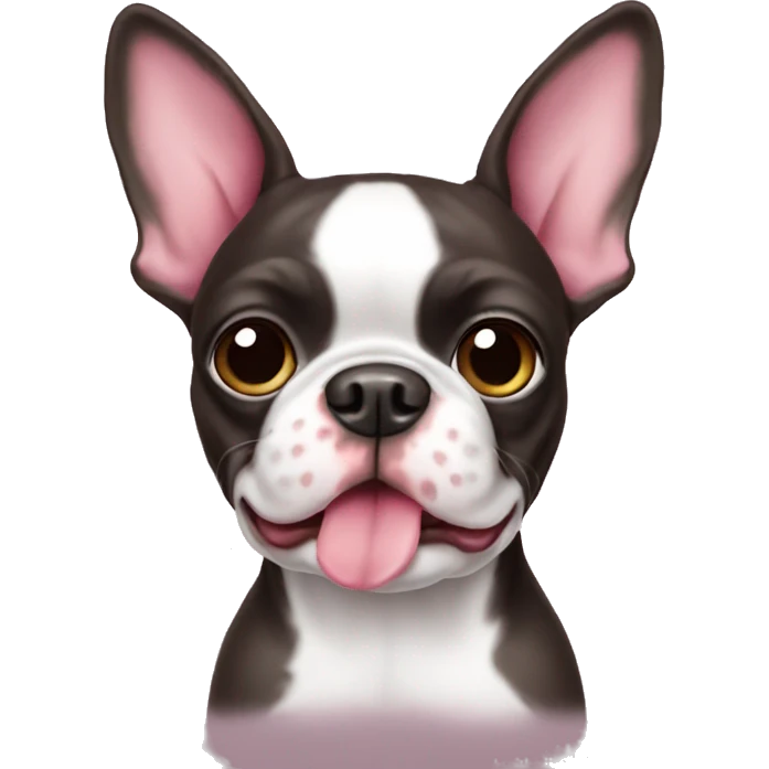 Pink Boston terrier emoji