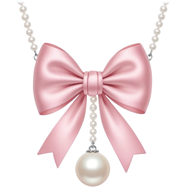 light pink bow and pearl necklace emoji