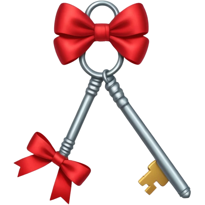 keys tied with a red bow emoji