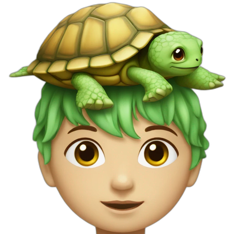 Bebe sur tortue emoji