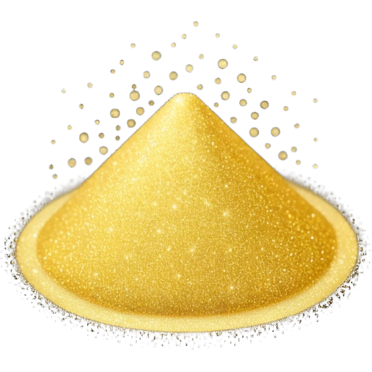  fine, tiny glitter dust, sparkling brightly like magical dust. Small particles, glossy, smooth, soft shadows, white background.

 emoji