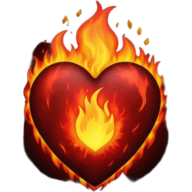 Black Heart and mixed with fire emoji