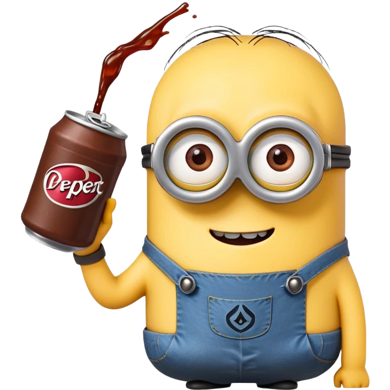 A minion with a dr. Pepper  emoji