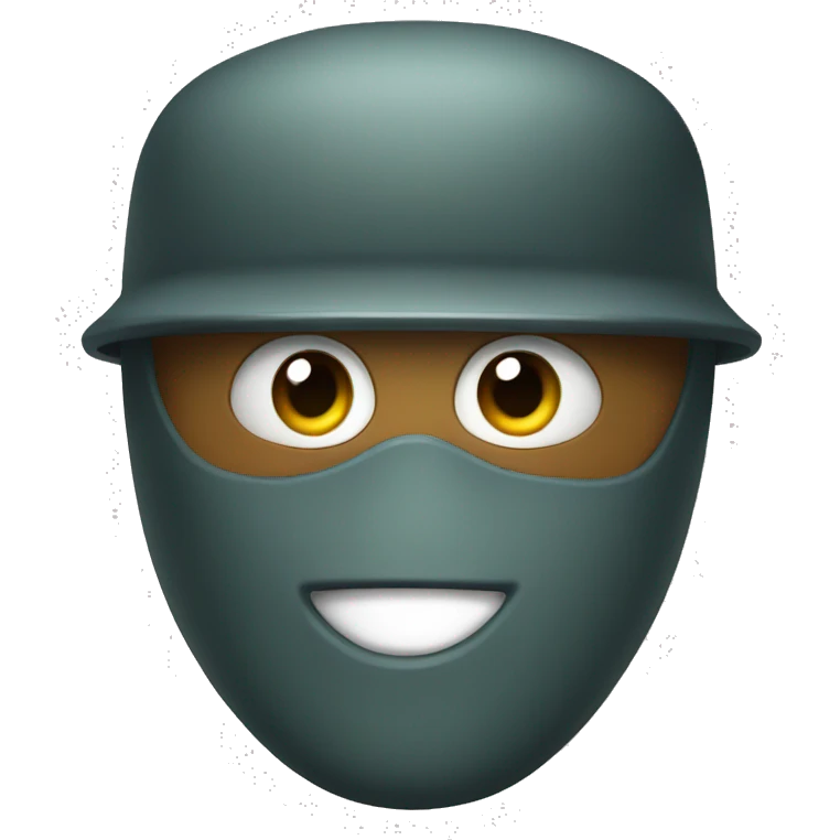 Soldier with crazy eyes and a skull mask  emoji