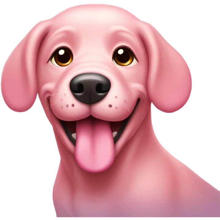 Pink dog, very cute with tongue out emoji