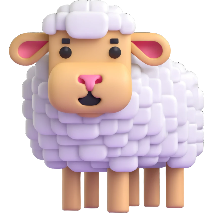 square Minecraft sheep emoji