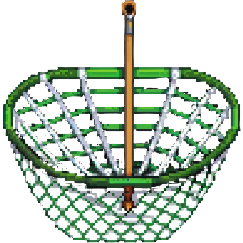A bug-catching net with a green handle and white mesh net emoji
