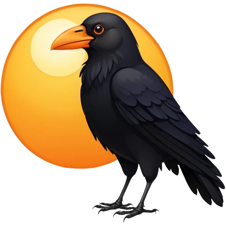Crow with sun emoji