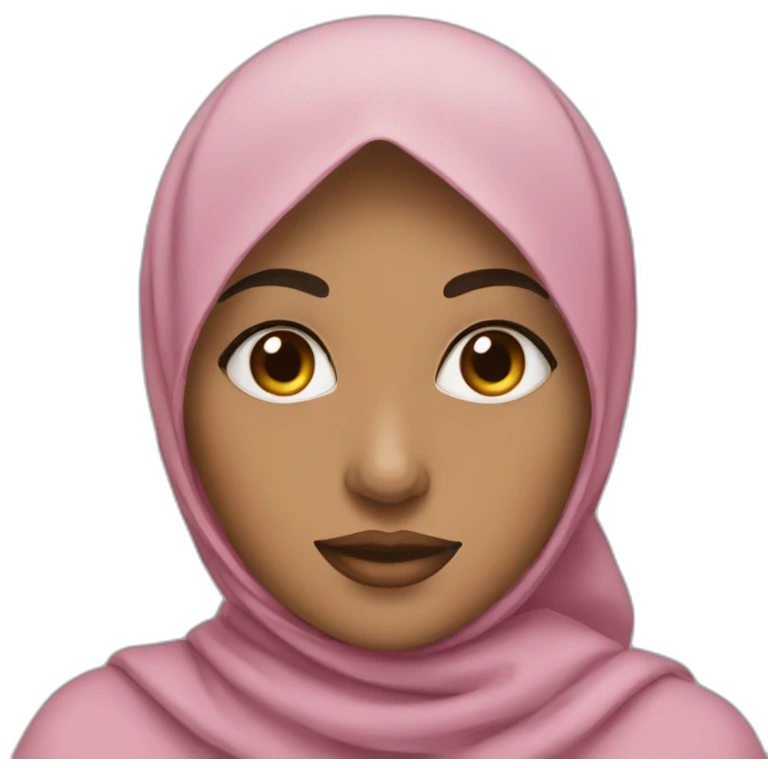 Woman wearing hijab with hearts in her eyes emoji