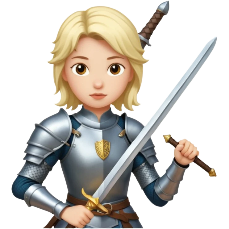 Girl knight fighting dragon emoji