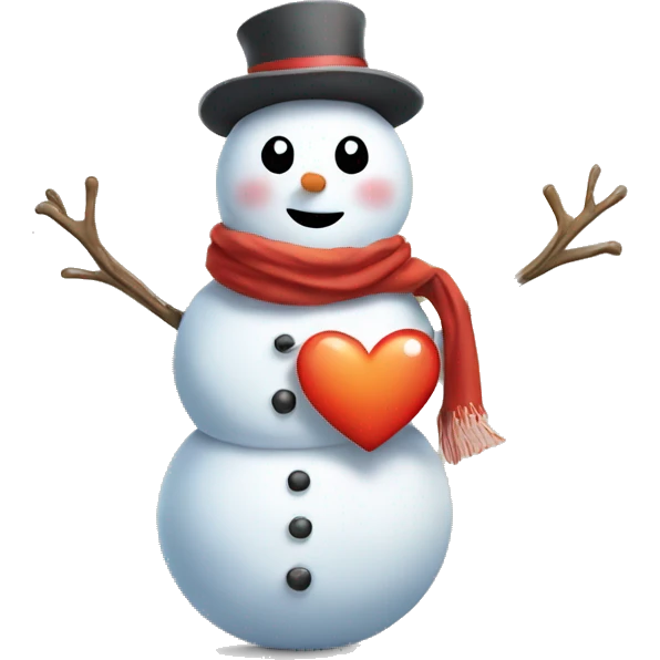 Snowman in love with the sun emoji