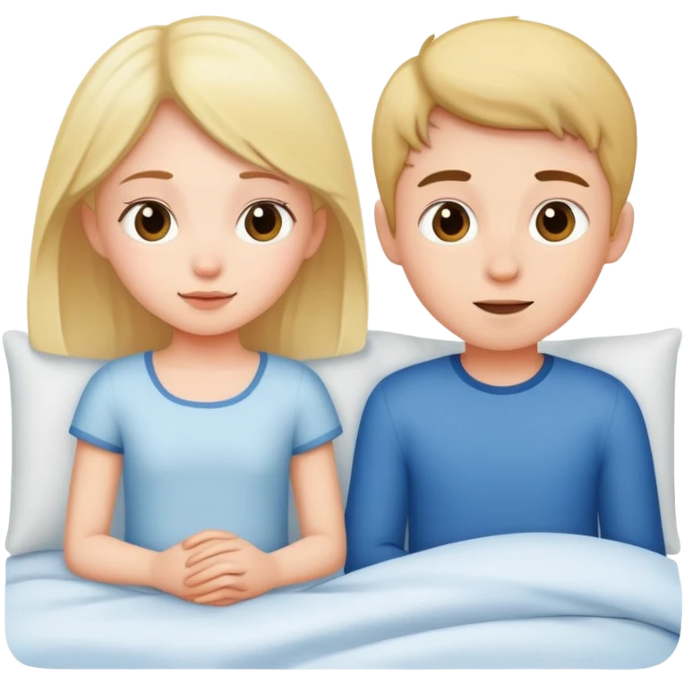 Girl on a bed with a boy emoji
