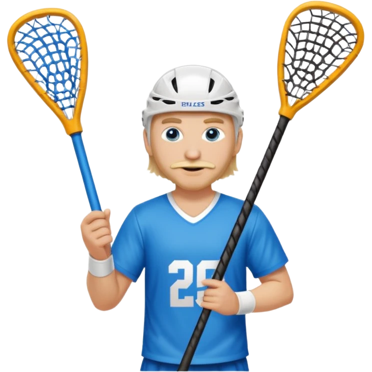 Blonde white with blue eyes and slight facial hair lacrosse guy  emoji