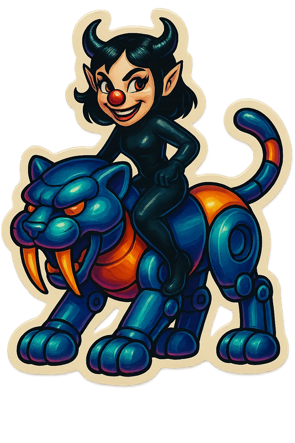 vex rides robotic saber tooth cat emoji