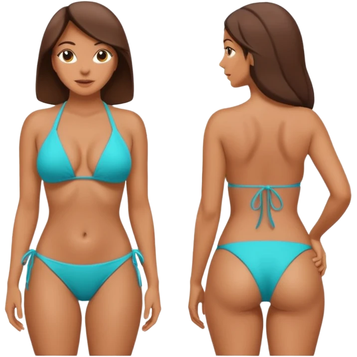 una donna con un bikini che mostra la schiena con un culo grosso emoji