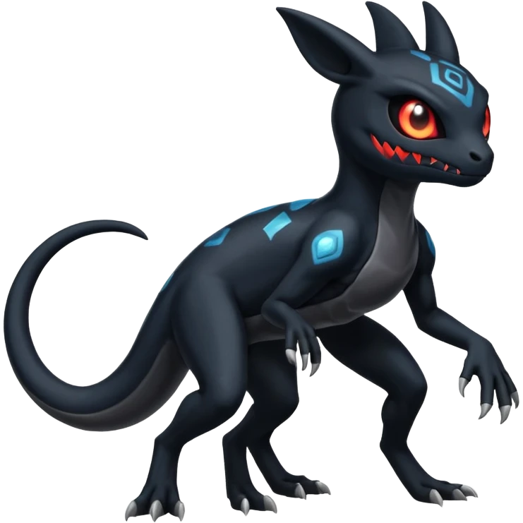 Shiny Badass Duskull-Salandit-Umbreon-Fakémon-hybrid-creature (full body)  emoji