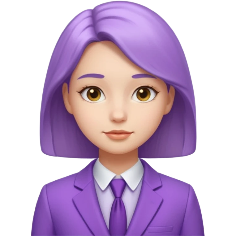 lavender-purple girl Suit, smooth rounded neckline, simple design, glossy surface, plain background. emoji
