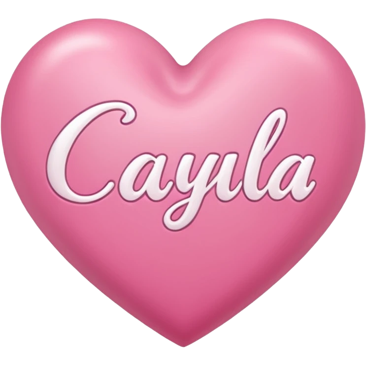 A pink heart with a name Cayla inside it emoji