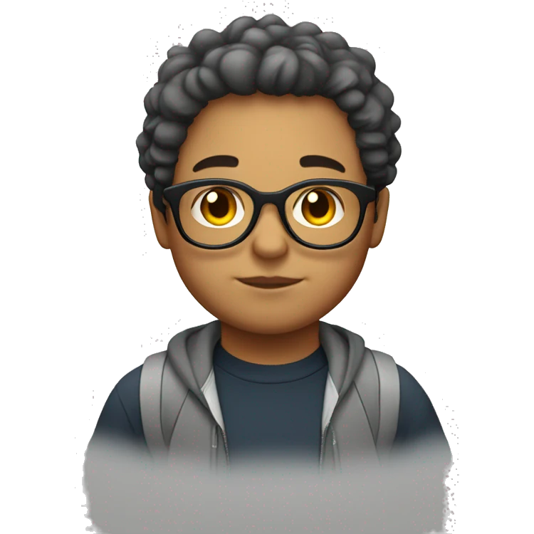 white chubby brazilian boy with hazel hair and glasses emoji