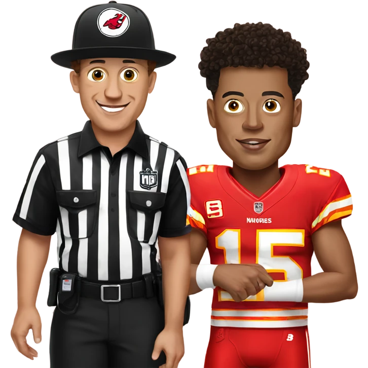 Patrick Mahomes with ref friend emoji