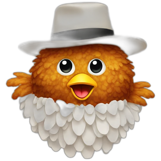 fried chicken wearing hat emoji