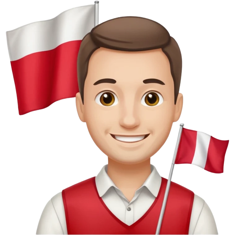 ultra realistic polish man with poland flag emoji