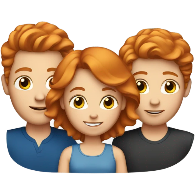 Ginger family with blue eyes emoji
