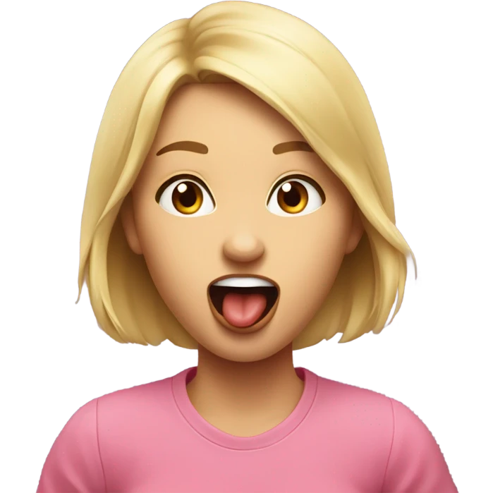 A girl sticking out her tongue to tease her friend emoji