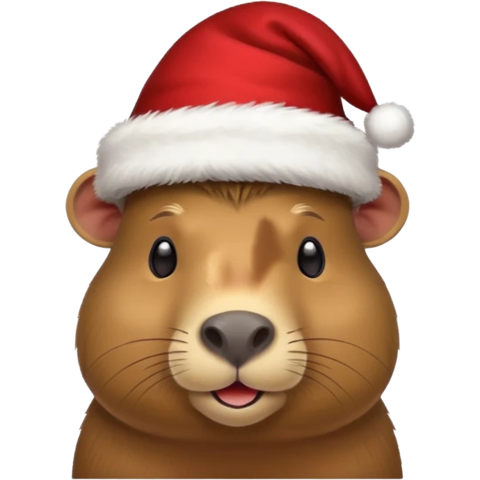Capybara con gorrito de navidad emoji para Whatsapp  emoji