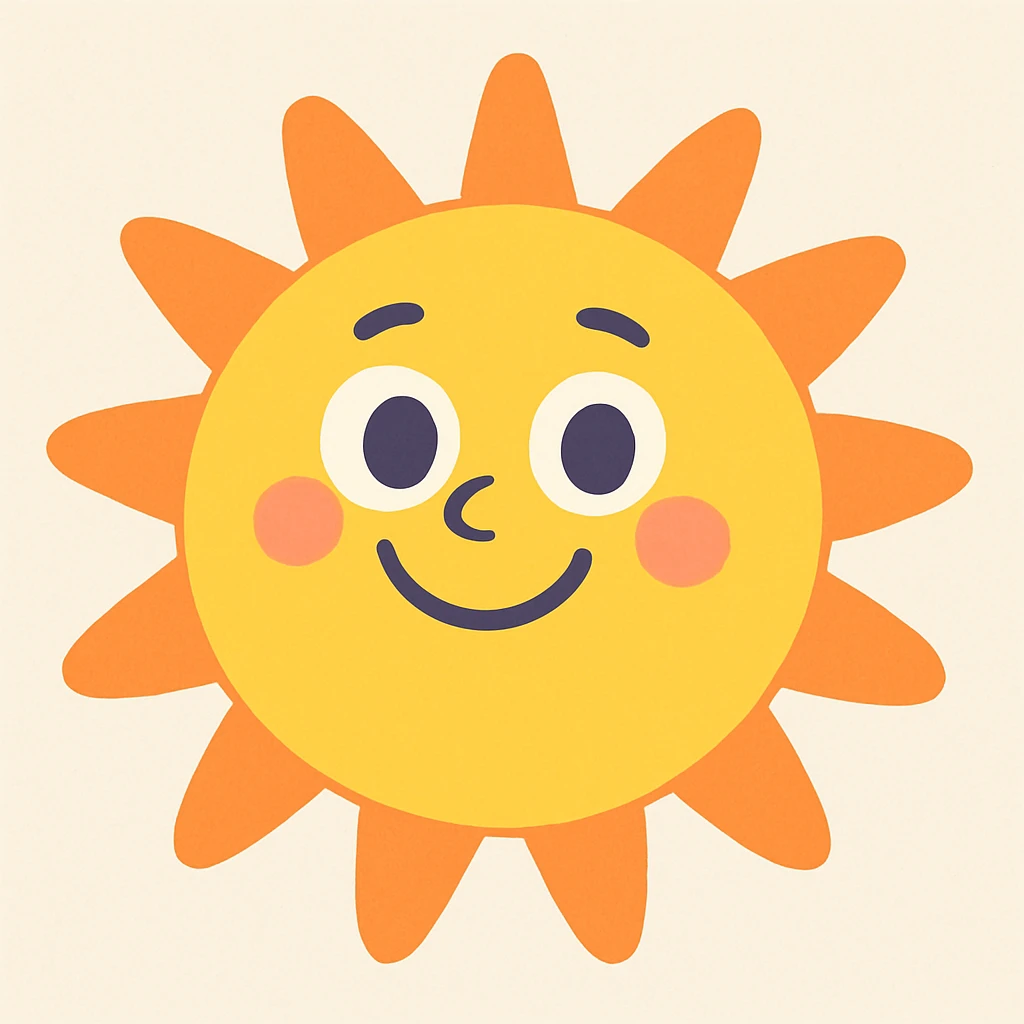 a smiling sun with soft pastel colors emoji