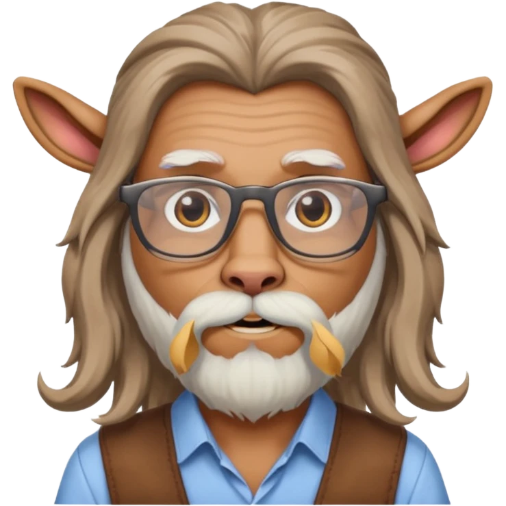 long hair goat with glasses and shirt  emoji
