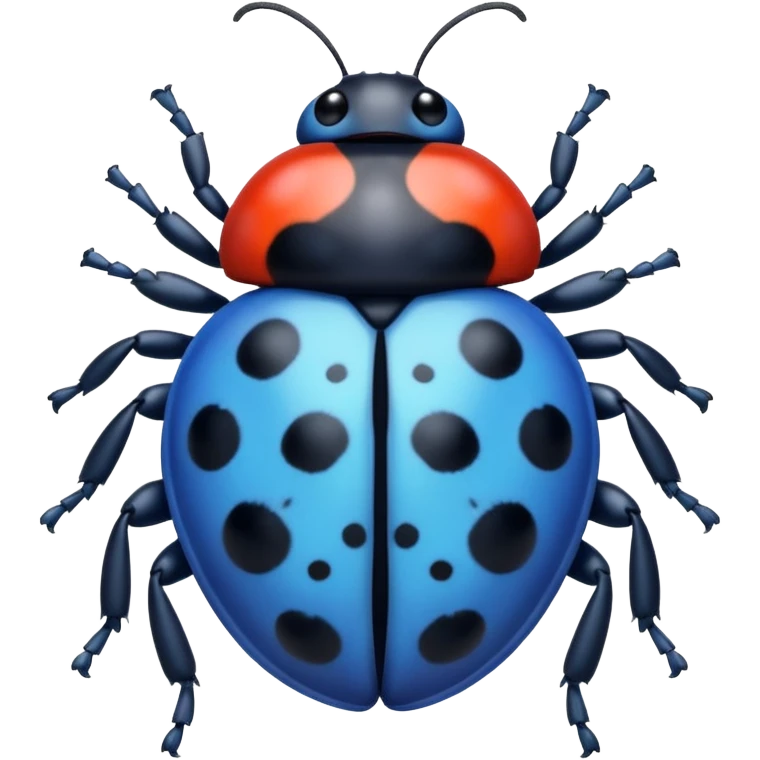  cute BLUE lady bug, 4 LEGS emoji
