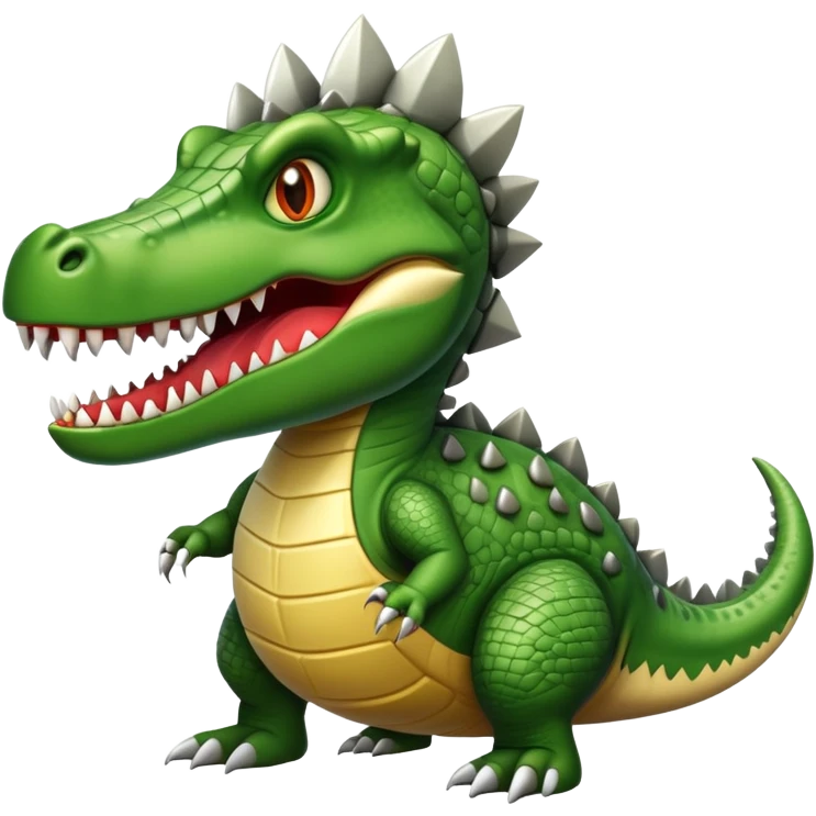 A hybrid creature that's part bomb, part dinosaur, and part crocodile emoji