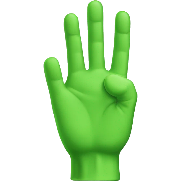 three fingers green hand emoji
