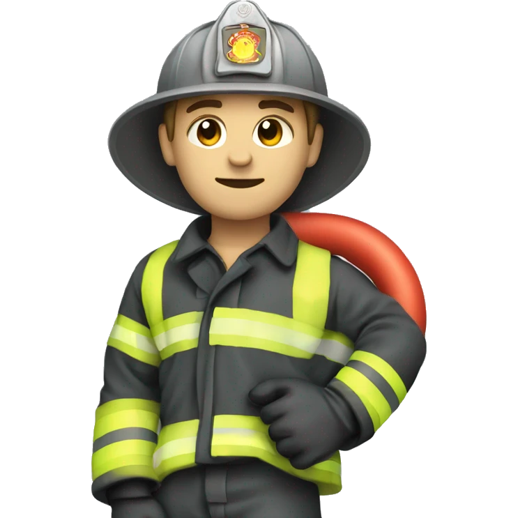 fire fighter, whole body, holding a hose emoji