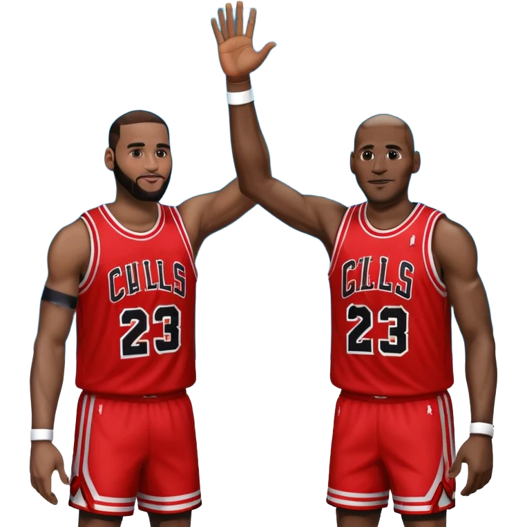 LeBron James and Michael Jordan high fiving emoji