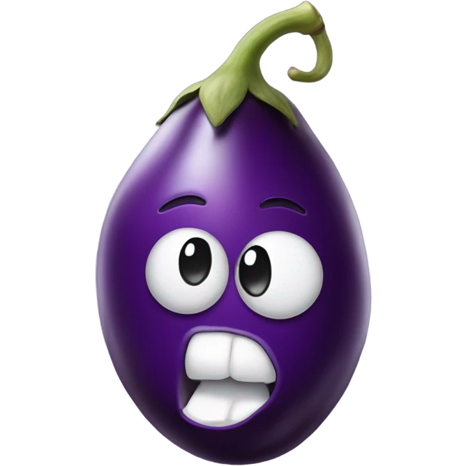 Crying with an eggplant in it’s mouth  emoji