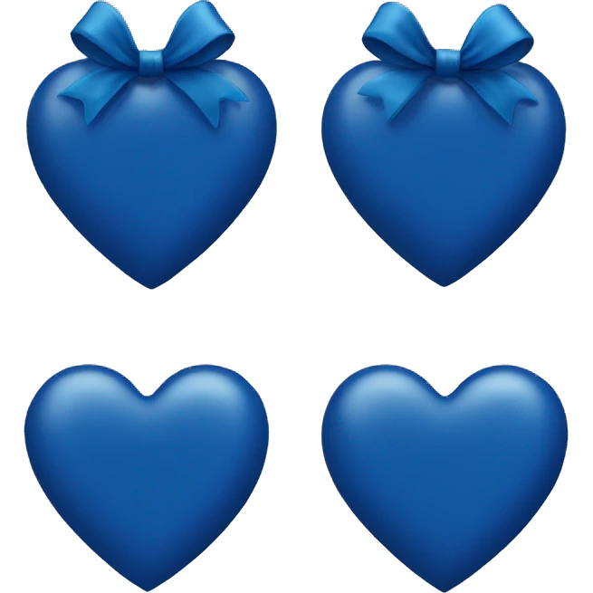 Dark Blue Heart with a blue bow emoji