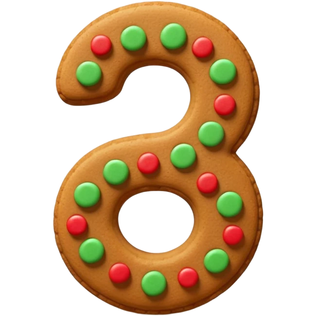3D emoji of numbers "67" made of gingerbread cookie. Decorated with detailed white sugar icing patterns, tiny red and green candy sprinkles. Warm and cozy aesthetic, soft shadows, 3D clay style, high quality, isolated on a white background. emoji