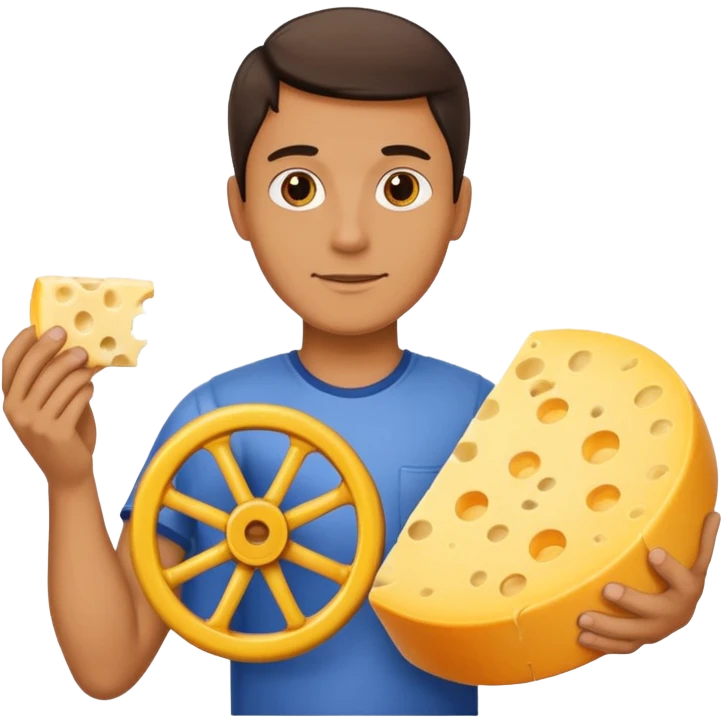 man holding cheese emoji