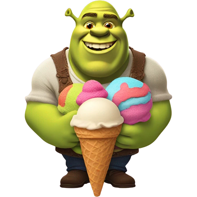Shrek holding ice cream  emoji