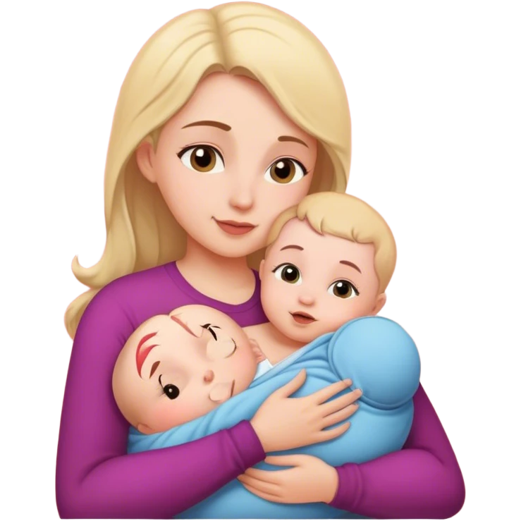 mom hugs baby in her heart emoji