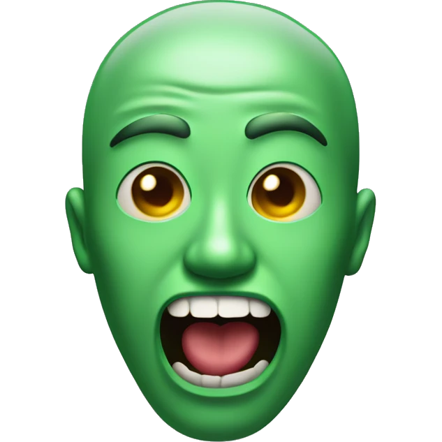 an open mouth face ( 😮 ) in the shape of the "radioactive" emoji ( ☢️ ) emoji